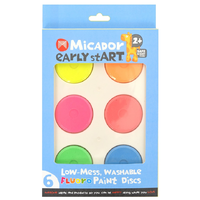 Micador - Early Start Low Mess Washable Fluro Paint Discs (6 discs)