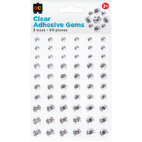 EC - Clear Adhesive Gems 60pc