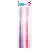 EC - Mixed Adhesive Gems Pink 504pc