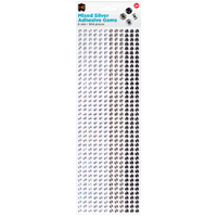EC - Mixed Adhesive Gems Silver 504pc