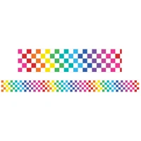Learning Can Be Fun - Rainbow Checkered Border (Pack of 12)