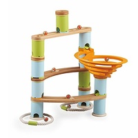 Fat Brain Toys - Bamboo Builder Marble Run 78pc