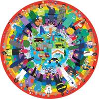 Gibsons - Rainbow Heroes Circular Puzzle 500pc