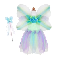 Great Pretenders - Green Butterfly Dress & Wings with Wand Size 5-6