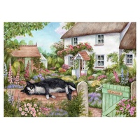 Holdson - Cottage Cats - The Gate Keeper Large Piece Puzzle 500pc
