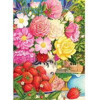 Holdson - Floral Fiesta - Peonies, Roses and Strawberries Puzzle 1000pc