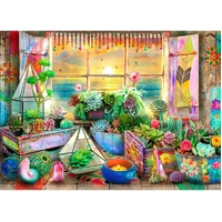 Holdson - Outside My Window - Boho Seaside View Puzzle 1000pc