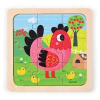 Janod - Violette Chicken Puzzle 9pc