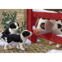Jumbo - Puppies & Pig Puzzle 500pc
