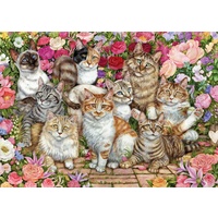 Jumbo - Floral Cats Puzzle 1000pc