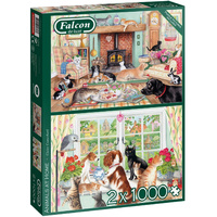 Jumbo - Animals at Home Puzzle 2 x 1000pc