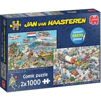 Jumbo - Jan Van Haasteren Traffic Chaos & By Air Land and Sea Puzzle 2 x 1000pc