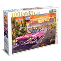 Tilbury - Route 66 Pink Convertible Puzzle 1000pc