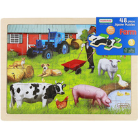 Masterkidz - Wooden Jigsaw Puzzle - Farm 48pc