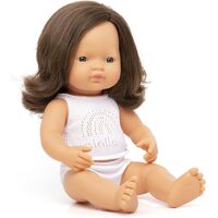 Miniland - Baby Doll European Brunette Girl 38cm