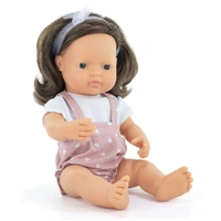 Miniland - My Friends & Me - Baby Doll Caucasian Girl Brown Hair 38cm