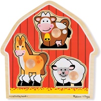 Melissa & Doug - Barnyard Animals Jumbo Knob Puzzle 3pc