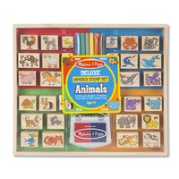 Melissa & Doug - Deluxe Wooden Stamp Set - Animals
