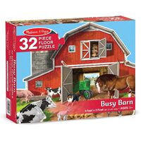 Melissa & Doug - Busy Barn Shaped Floor Puzzle 32pc