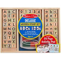 Melissa & Doug - Deluxe Wooden ABC-123 Stamp Set