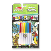 Melissa & Doug - On The Go - Stained Glass Colouring Pad - Animals