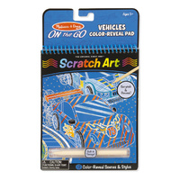 Melissa & Doug - On The Go - Scratch Art Color-Reveal Pad - Vehicles