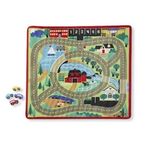 Melissa & Doug - Round the Town Road Rug with 4 Vehicles