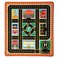 Melissa & Doug - Round The City Rescue Rug with 4 Vehicles