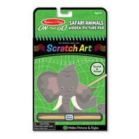 Melissa & Doug - On The Go - Scratch Art - Safari Animals Hidden-Picture Pad