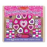 Melissa & Doug - Shimmering Hearts Wooden Bead Kit