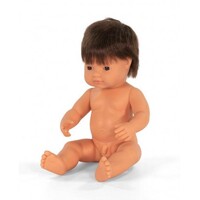 Miniland - Baby Doll European Boy with Brunette Hair 38cm