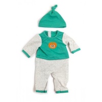 Miniland - 38cm Doll Clothing Set - Light Striped Green Pyjamas