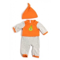 Miniland - 38cm Doll Clothing Set – Winter Orange Pyjamas