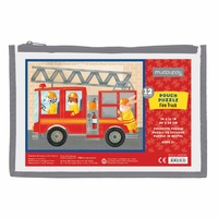 Mudpuppy - Firetruck Pouch Puzzle 12pc