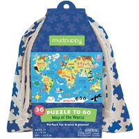 Mudpuppy - Map of the World Puzzle To Go 36pc