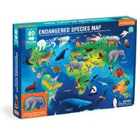 Mudpuppy - Endangered Species Map Puzzle 80pc