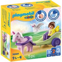 Playmobil - 1.2.3 Unicorn Carriage with Fairy 70401