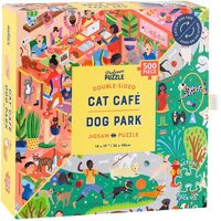 Professor Puzzle - Cat Cafe & Dog Park Double Sided Puzzle 500pc
