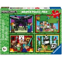 Ravensburger - Minecraft Realms & Adventures Bumper Puzzle Pack 4x100pc