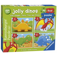 Ravensburger - My First Puzzles - Jolly Dinos (4 puzzles)