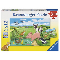 Ravensburger - Baby Farm Animals Puzzle 2x12pc