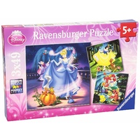 Ravensburger - Disney Snow White, Cinderella and Ariel Puzzle 3x49pc