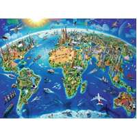 Ravensburger - World Landmarks Map Puzzle 300pc