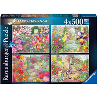 Ravensburger - Happy Days - Glorious Gardens Puzzle 4x500pc