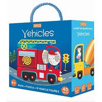 Sassi - Puzzle & Book Set - Learn Shapes With Vehicles