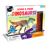 SpiceBox - Learn & Draw Dinosaurs! Stencil & Colour Kit
