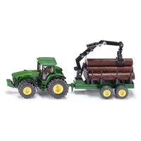 Siku - John Deere with Forestry Trailer - 1:50 Scale