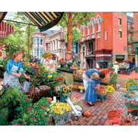 Sunsout - Sidewalk Flower Sale Large Piece Puzzle 300pc