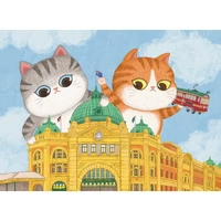 The Puzzle Collab - The Flinders Street Station and Cats Puzzle 500pc
