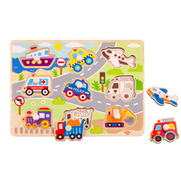 Tooky Toy - Vehicle Peg Puzzle 9pc